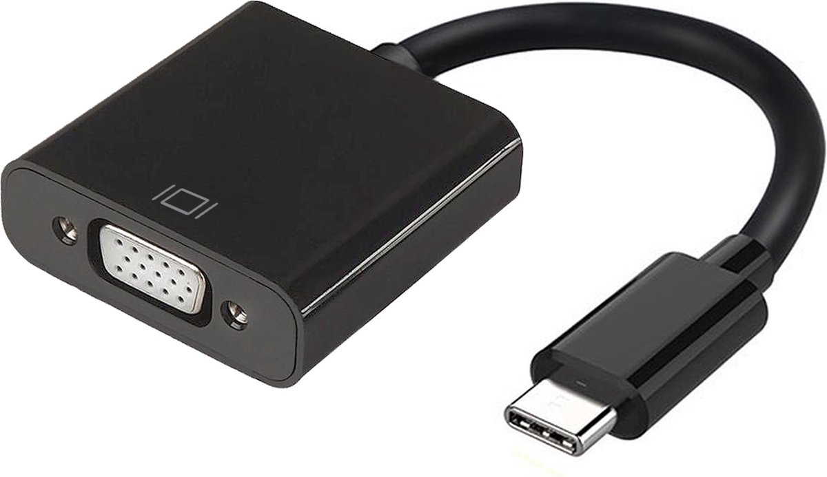 USB-C-adapter Aisens Conversor USB-C a VGA, USB-C/M - HDB15/H, Black, 15cm VGA