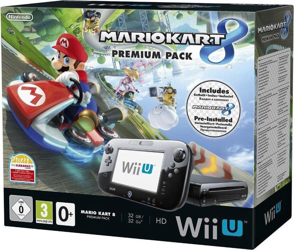 onderbreken schoolbord Uitschakelen Nintendo Wii U 32GB Console Premium Bundel Zwart + Mario Kart 8 | bol.com