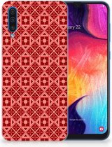 Geschikt voor Samsung Galaxy A50 TPU Hoesje Batik Red