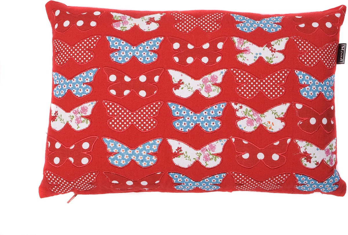 In The Mood Butterfly - Sierkussen - Rood - 30x45 cm