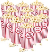 Relaxdays 576 x popcornzakjes - Amerikaans design - popcorn bakjes - rood wit gestreept