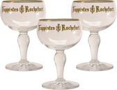 Trappistes Rochefort Bierglas - 33cl (Set van 3) - Origineel glas van de brouwerij - Glas op voet - Nieuw