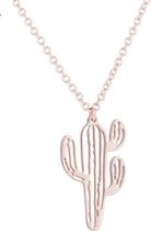 24/7 Jewelry Collection Cactus Ketting - Rosé Goudkleurig