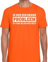 Oranje Ik heb een drankprobleem t- shirt - Shirt voor heren - Koningsdag kleding S