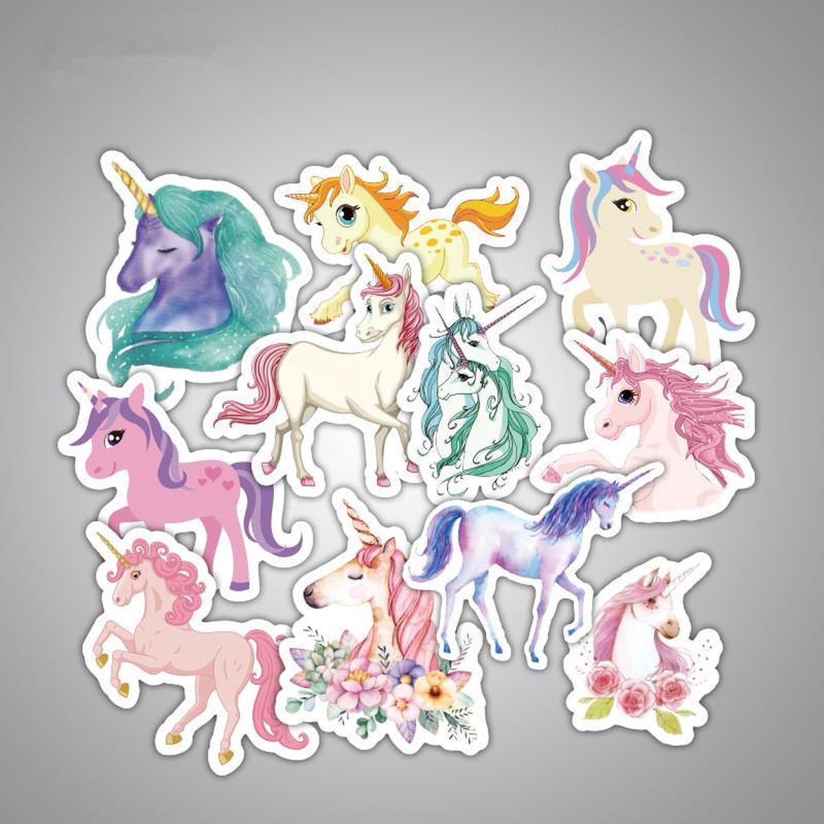 Licorne cute unicorn autocollants stickers mignon esthétique enfants filles bouteille d'eau bagages snowboard planche à roulette casque 