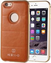 iPhone 6(S) (4,7 inch) - hoes, cover, case - TPU - PU leder - Bruin