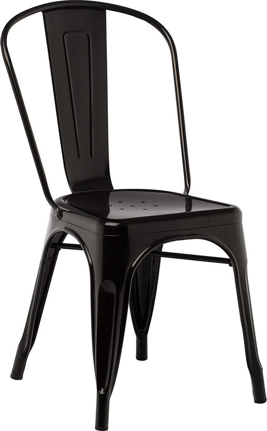 Industriële Stalen cafe eetkamer stoel Tolix design zwart | bol.com
