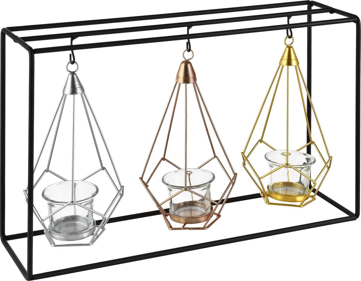 Bol Kaars Houder Design Kandelaar Zilver Look Goud Bronzen