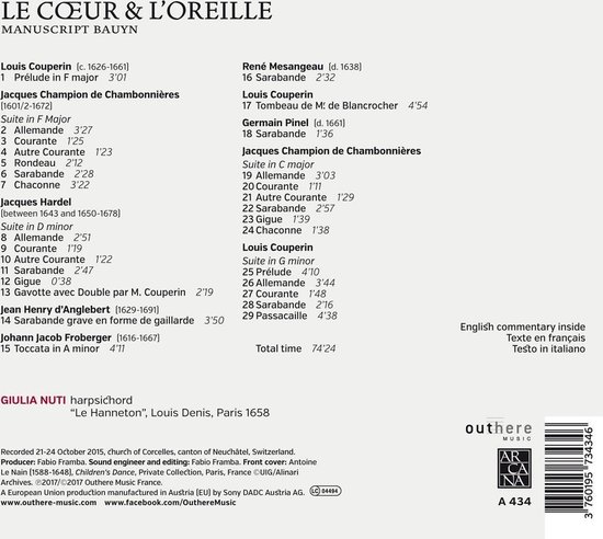 Giulia Nuti - Le Cœur & L'Oreille: Manuscript Bauyn (CD)
