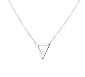 The Fashion Jewelry Collection Ketting Driehoek 1,2 mm 41 + 4 cm - Zilver