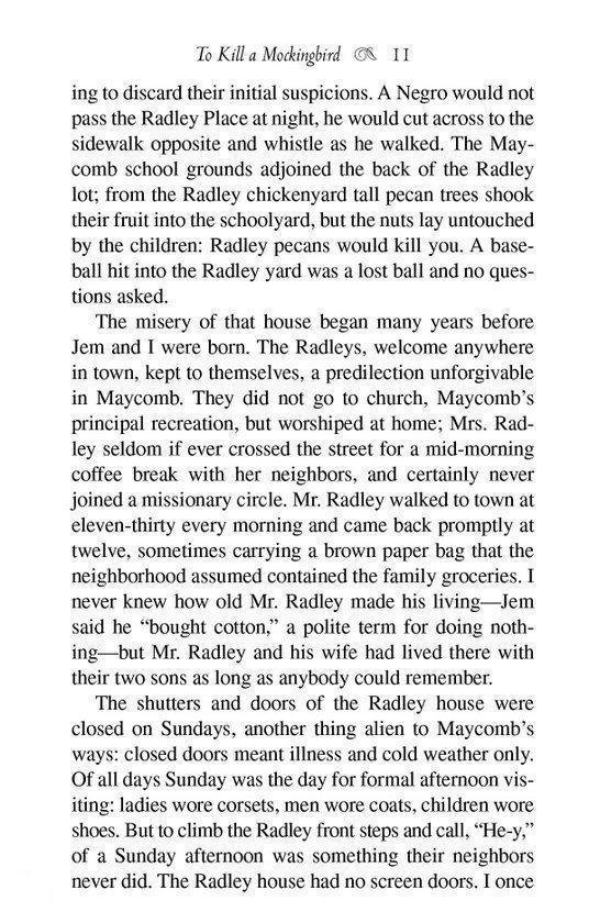 Page 11 de To Kill a Mockingbird.