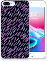 TPU Siliconen Hoesje iPhone 7 Plus | 8 Plus Design Feathers Color