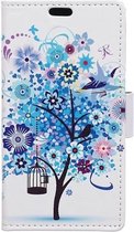 Blauw boom case hoesje wallet Huawei P9 Lite