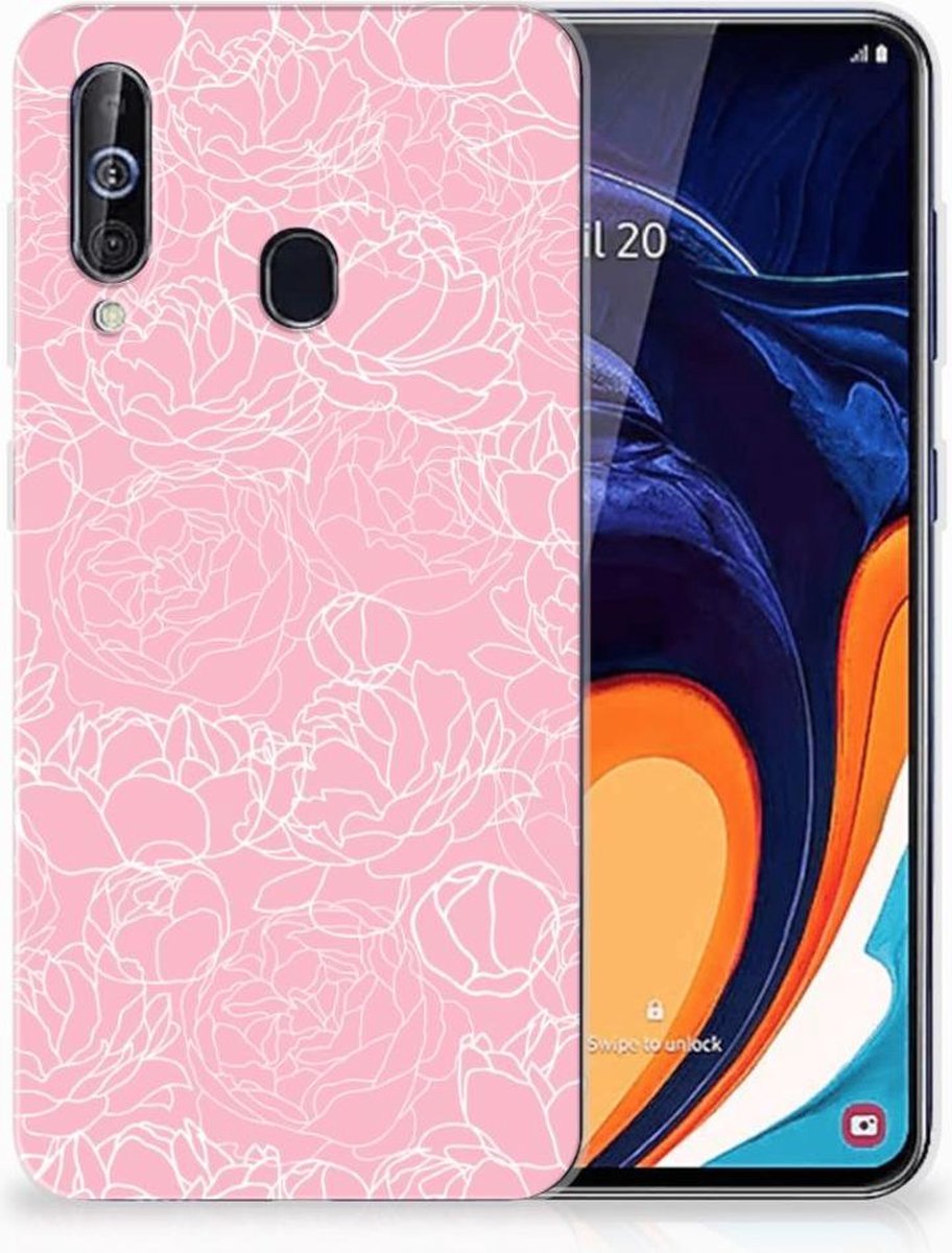 Samsung Galaxy A60 TPU Case White Flowers