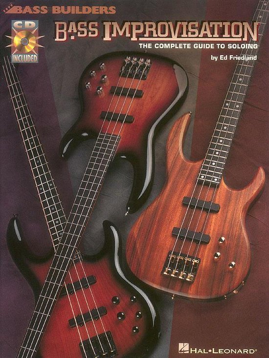 Livre 'Bass Improvisation' avec CD, 'The Complete Guide to Soloing' par Ed Friedland, avec trois basses.