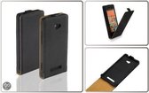 LELYCASE Flip Case Lederen Hoesje HTC  Windows Phone 8X Zwart
