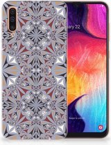 Geschikt voor Samsung Galaxy A50 TPU-siliconen Hoesje Design Flower Tiles