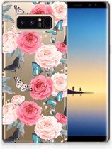Samsung Galaxy Note 8 Uniek TPU Hoesje Butterfly Roses