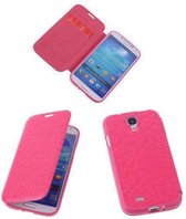 Bestcases Pink TPU Book Case Flip Cover Motief Samsung Galaxy S4