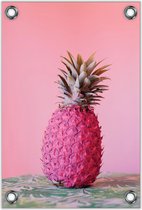 Tuinposter – Roze Ananas– 80x120cm Foto op Tuinposter (wanddecoratie voor buiten en binnen)