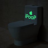 Grappige Glow in the dark iPoop sticker voor het toilet of wc - 12 x 20 cm