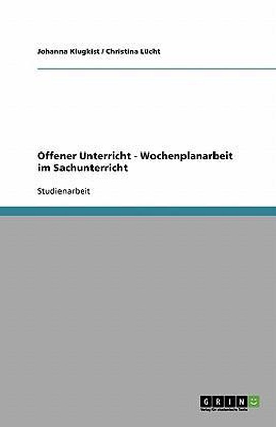 Offener Unterricht - Wochenplanarbeit im Sachunterricht - cover
