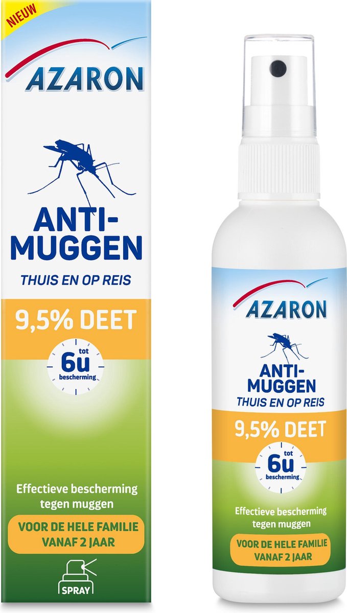 Azaron 9,5% DEET Muggenspray - Anti-Muggen - Muggenbescherming | bol.com