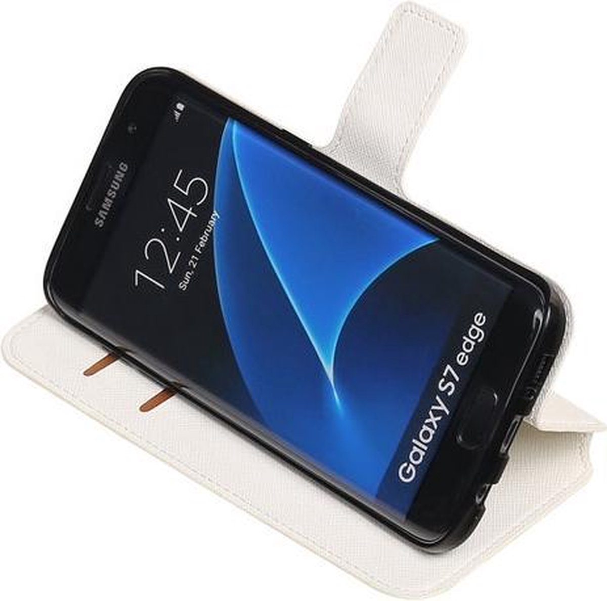 Wit Samsung Galaxy S7 Edge TPU wallet case booktype hoesje HM Book