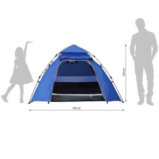 Lumaland Koepeltent Quick Up System Outdoor - Blauw - 3 Persoons van Lumaland — afbeelding 2