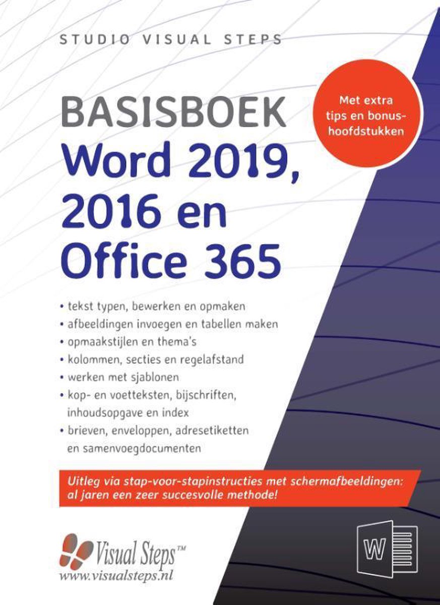 Basisboek Word 2019, 2016 en Office 365 - Studio Visual Steps