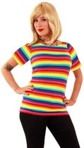 T-shirt met regenboog strepen voor dames - Verkleedkleding t-shirt - Gay pride XL/XXL