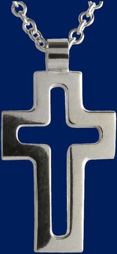 AuBor ®,  Hanger. Klein opengewerkte zilveren kruis.