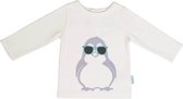 BiNKi - Baby t-shirt lange mouw pinguïn met zonnebril - Longsleeve - met zachte en makkelijke sluiting bij de nek - 100% organisch katoen - GOTS -Maat 74/80