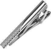 Fako Bijoux® - Dasspeld - Stropdas Clip - Tie Clip - Geruit - Model Axel - 50mm - Zilverkleurig