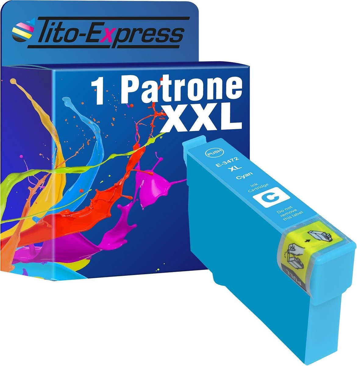 PlatinumSerie 1x cartridge alternatief voor Epson 34XL T3472 Cyan