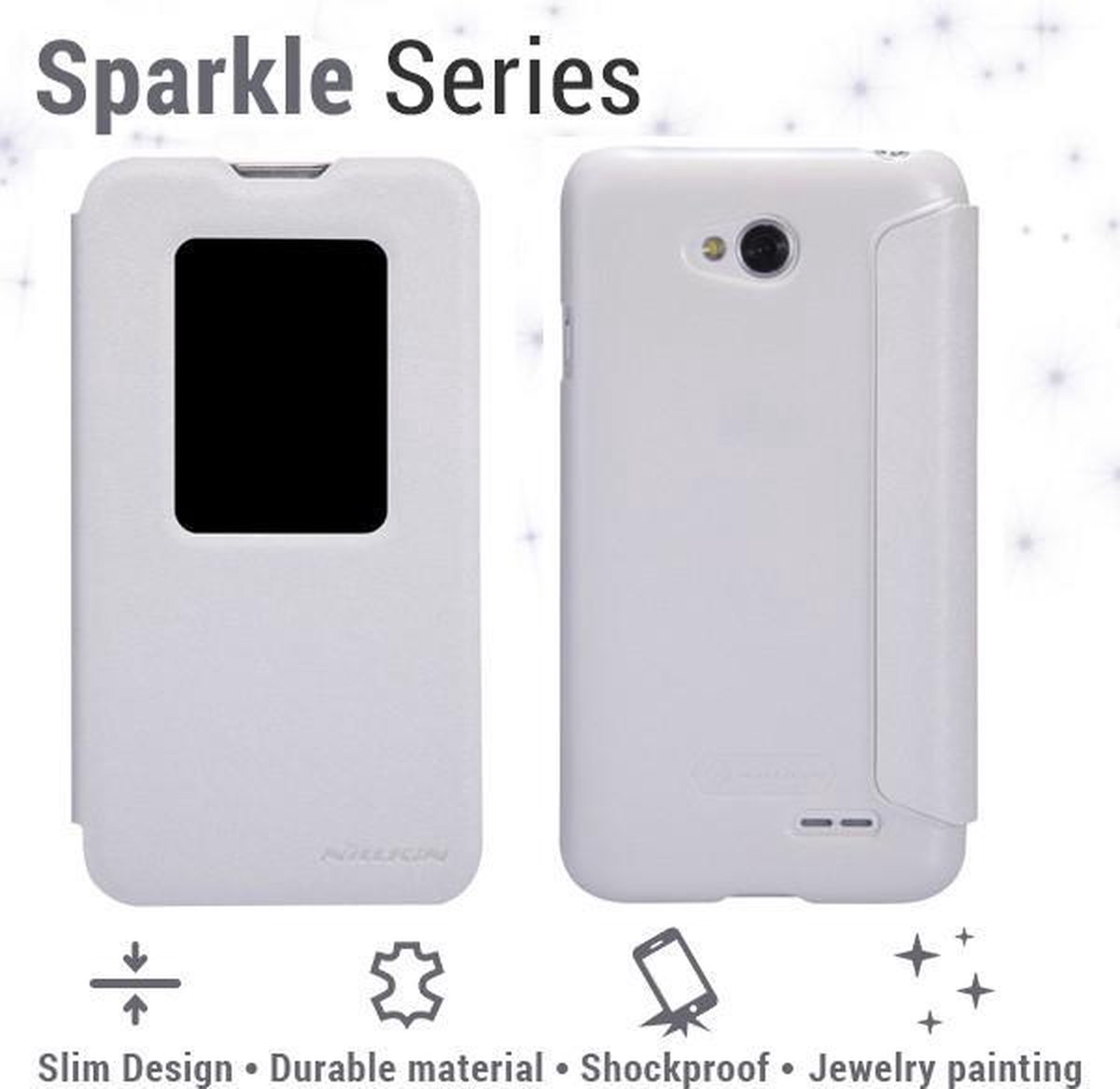 Nillkin Leather Case LG L70 (Sparkle Series white)