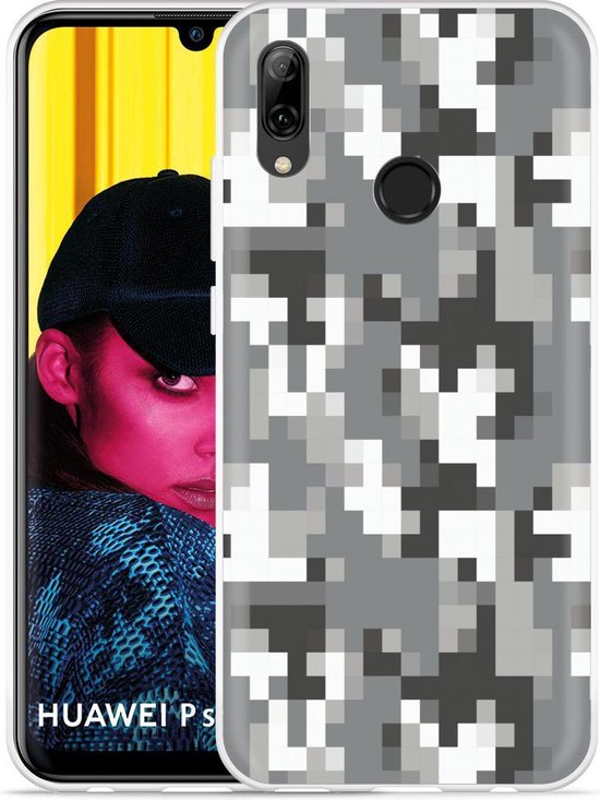 Huawei P Smart 2019 Hoesje Pixel Camouflage Grey