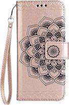 Shop4 - iPhone 8 Plus Hoesje - Wallet Case Vintage Mandala Roségoud