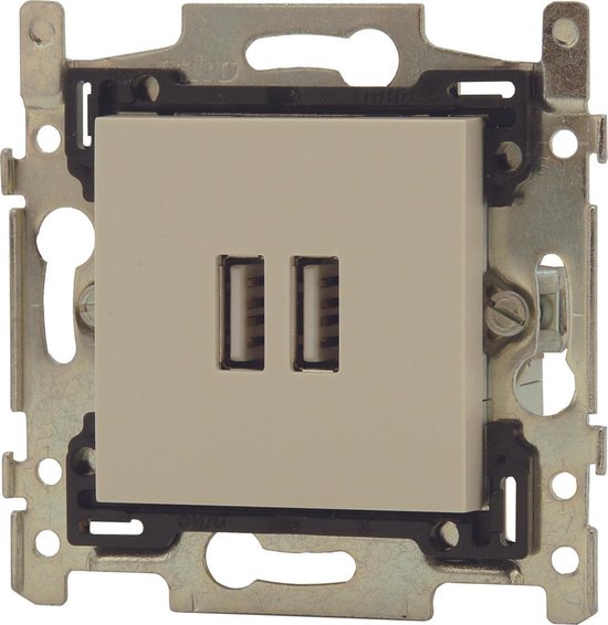 NIKO Original Cream inbouw USB stopcontact - dubbel | bol.com