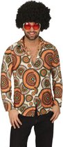 Hippie overhemd/shirt bruin voor heren 54/56 (L/XL)