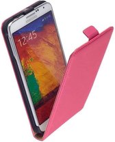 Premium Roze Samsung Galaxy Note 4 Lederen Flip case hoesje