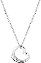 The Jewelry Collection Ketting Hart 1,3 mm 41 + 4 cm - Zilver