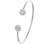 The Fashion Jewelry Collection Armband Spang Zirkonia 8,5 X 60 mm - Zilver