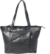 Leren damestas - shopper - Bronco - zwart - Spikes & Sparrow