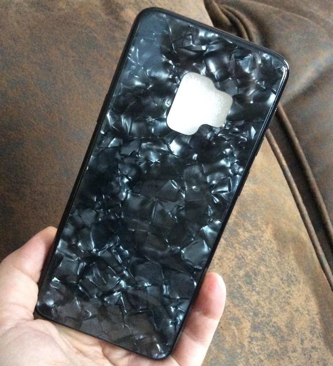TPU backcover met gehard glas achterkant - Samsung S9 - zwart