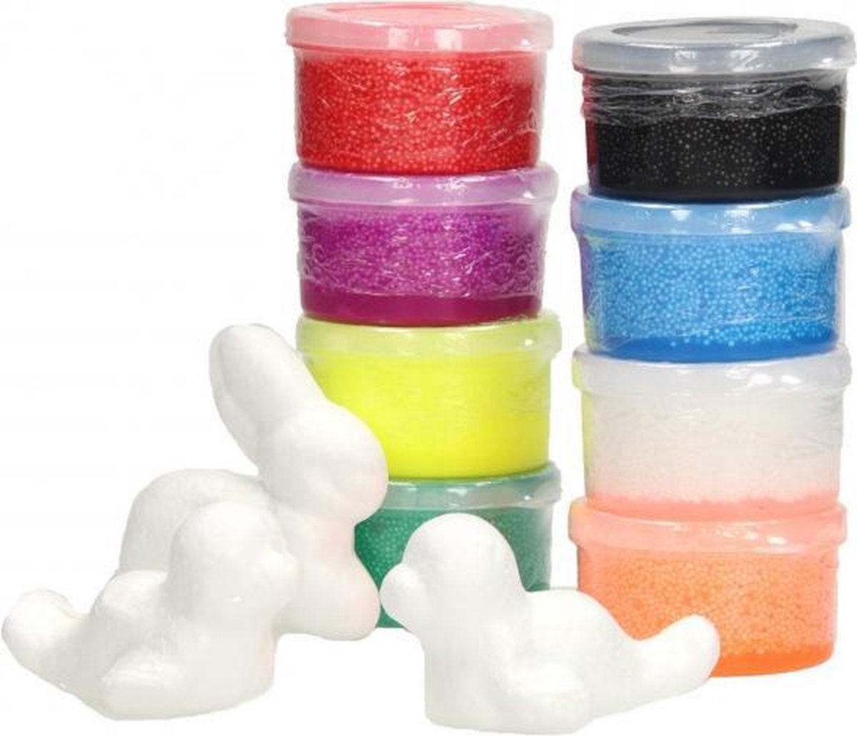 Ontwaken Attent Onze onderneming Foam Putty 8 Kleuren inclusief 3 figuren - Foam Klei 8x40 gram | bol.com