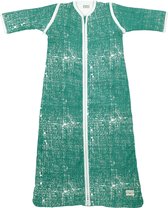 Meyco Fine Lines babyslaapzak met afritsbare mouw gevoerd - 110 cm - Emerald green