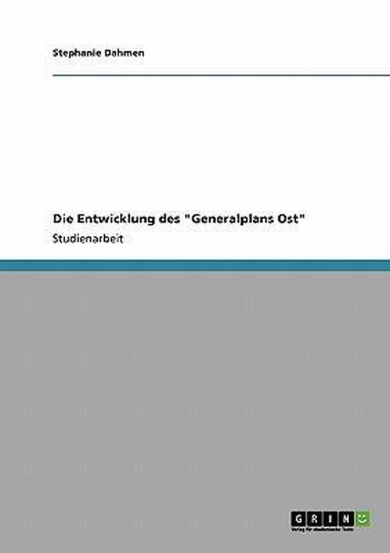 Die Entwicklung Des 'Generalplans Ost' - cover