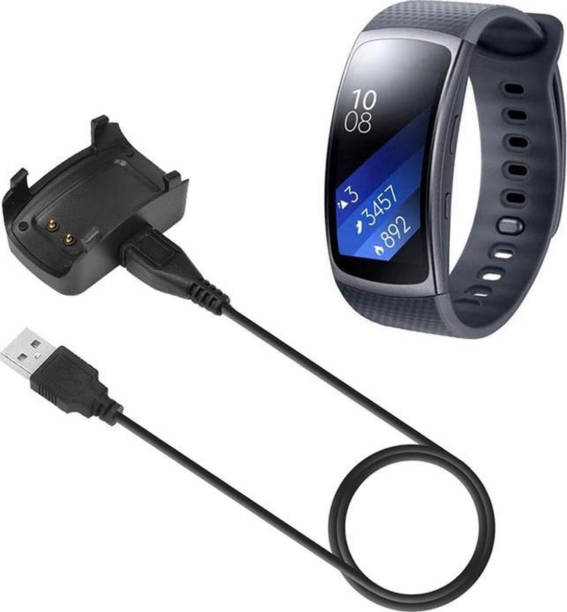 USB Oplader Voor Samsung Gear Fit 2 - Dock Lader Charger Oplaad Kabel /  Laadkabel - Zwart | bol.com