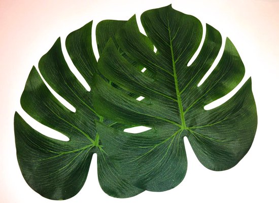 Hawaii/zomerse/tropische decoratie monstera palmen bladeren set van 4x  stuks - 15 x 35... | bol.com
